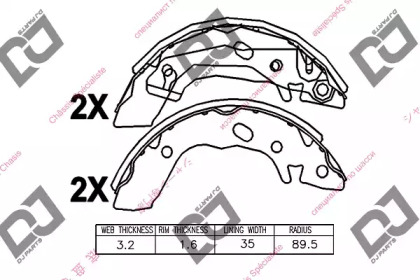 Комлект тормозных накладок DJ PARTS BS1216